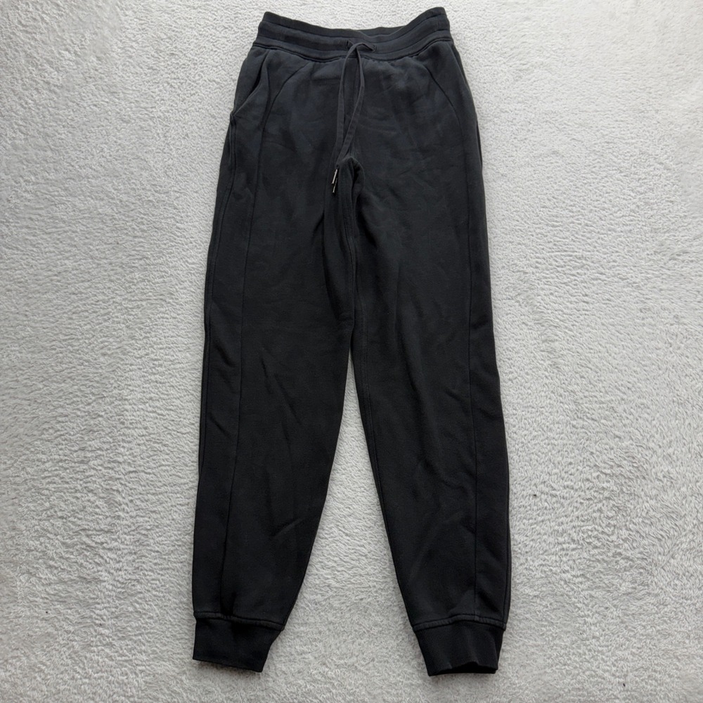 Lululemon Scuba High-Rise Jogger Black Cotton Fleece Sweatpants LW5CVAS Size 2
